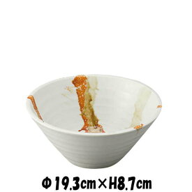 東雲　白　水輪6.5麺丼　どんぶりラーメン鉢うどん丼　陶器磁器の食器　おしゃれな業務用和食器　お皿中皿深皿