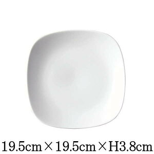 SQ20cm深皿 白い陶器磁器の食器 おしゃれな業務用洋食器 スクエアプレート お皿大皿平皿