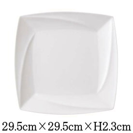 トゥルビヨン　11.5”角皿　割れにくい強化硬質磁器　白い陶器磁器の食器　おしゃれな業務用洋食器　スクエアプレート　お皿大皿平皿