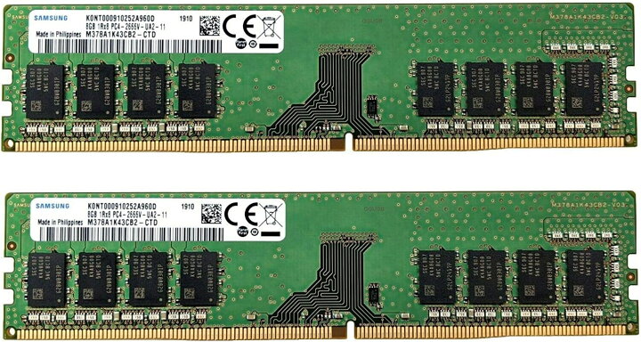 楽天市場】【新品】Samsung 16GB (2x8GB) DDR4 2666MHz DIMM PC4-21300 