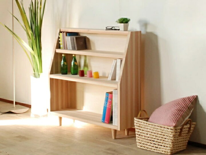 楽天市場】杉のブックシェルフ 無垢 天然木 キャビネット 本棚 書棚  