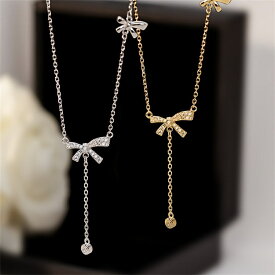 【最大1500円OFF×P5倍】ネックレス レディース 女 彼女 シルバー999 結び 蝶結び キラキラ かわいい デイリー アクセサリー カジュアル 喪服 冠婚葬祭 結婚式 お葬式 長め 短め カジュアル シルバー ゴールド シンプル 人気