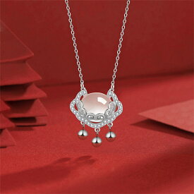 【SS延長24H★20%OFF】ネックレス ペンダント レディース 女 中国風 彼女 中国玉 レトロ デイリー かわいい アクセサリー カジュアル 長め 短め カジュアル シルバー ゴールド ローズゴールド シンプル 人気