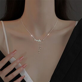 【最大1500円OFF×P5倍】ネックレス レディース シンプル キラキラ 蝶 花 輝き 姫様 プレゼント シルバー999 かわいい 彼女 友達 アクセサリー チェーン カジュアル デイリー 長め 短め シルバー 人気 おしゃれ エレガント 上品 ファッション