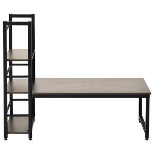 【新品登場】H型PCデスク ロータイプ一体型 ラック付き デスク ワークデスク 木製 学習デスク