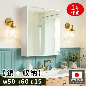 【SS延長24H★15%OFF】ミラー キャビネット 洗面鏡 洗面台 鏡 収納 洗面化粧台 洗面収納棚 壁掛け ミラー 化粧ミラー 化粧品 歯ブラシ 収納 洗面所 収納 浴室ミラー 防水 姿見 棚付き 仕切り 小物 コンパクト 完成品 飛散防止 改良版 50x60x15cm