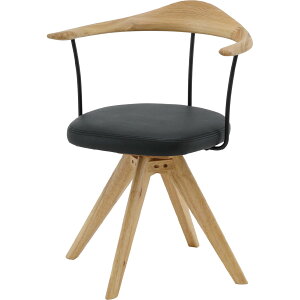 ダイニング回転チェア 回転イス ライトブラウン ミドルブラウン 360° 回転 肘付き アームチェア 肘置き PVCレザー ブラック 合皮 リビングチェア 簡単組み立て