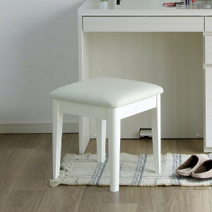 チェア 【単品】 ドレッサー スツール 完成品 椅子のみ 化粧台 椅子 背もたれなし メイク台 イス コンパクト 低め ドレッサーチェア PVC レザー 合皮 木製 木目 ウレタン塗装 鏡台 デスク チェ