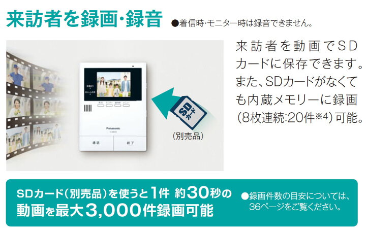 楽天市場】パナソニック テレビ ドアホン VL-SE35XLA 【VLSE35XLA  