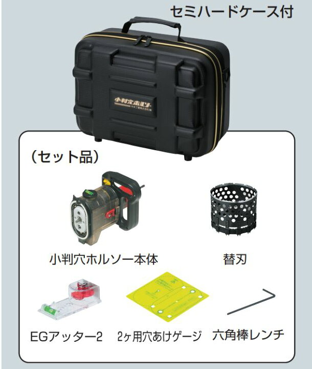 楽天市場】未来工業 小判穴ホルソー（セミハードケース付） FH-SBGP2B  