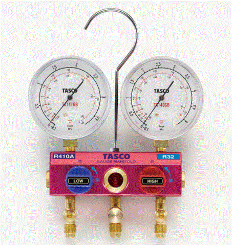 TASCO（タスコ）R410A R32用 ボールバルブ式ゲージマニホールドキット TA122GB-1