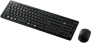 エレコム ワイヤレス フルキーボード 静音設計 マウスセット 抗菌 ブラック TK-FDM116SKMBK