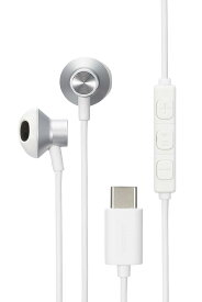 エレコム マイク＆コントローラー搭載 USB Type-C 接続 ダイナミックセミオープン型 イヤホンシルバー EHP-DF10IMSV