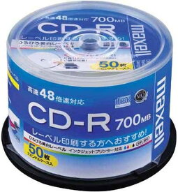 マクセル データ用 CD-R 700MB 48倍速対応 50枚 スピンドルケース入 CDR700S.WP.50SP