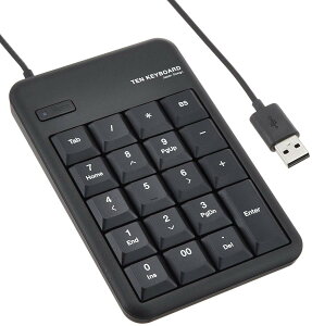 エレコム テンキーボード 有線 USB接続 1000万回高耐久 メンブレン M ブラック TK-TCM011BK