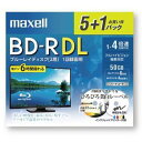 「7/13 -7/15期間ポイントUP」 【あす楽 最短翌日配送】マクセル 4倍速対応 BD-R DL 5+1枚 BRV50WPE.5+1S ブルーレイ 録画用 フルハイビジョン BD-R BD RE 50GB 6枚パック 6枚 録画 保存 DVD 高性能 4倍速 ひろびろ美白レーベル ホワイト インクジェットプリンタ対応