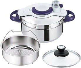 T-fal ティファール 圧力鍋 4.5L IH対応 2~4人用 タイマー ワンタッチ開閉 10年保証 クリプソ ミニット パーフェクト パープル P4620635