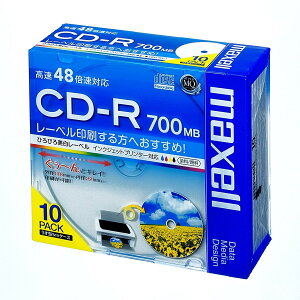 maxell f[^p CD-R 700MB 48{Ή CNWFbgv^ΉzCg(Ch) 10 5mmP[X CDR700S.WP.S1P10S