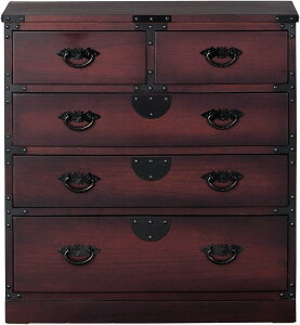 クロシオ(Kuroshio) 民芸調 引出箪笥 和箪笥 幅67cm 完成品 和タンス 和風家具