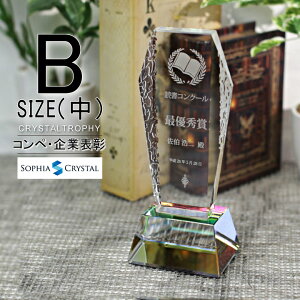 クリスタル トロフィー CR-22B(中) 名入れ 記念品 表彰状 退職記念 周年記念 創立記念 ゴルフコンペ ホールインワン スポーツ大会 イベント 優勝 トロフィ プレゼント ギフト おしゃれ
