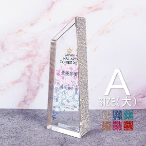 クリスタル キラキラ トロフィー CR-23A-krs(大) 名入れ 記念品 ミスコン ネイル コンテスト 表彰 退職記念 周年記念 ゴルフコンペ ホールインワン スポーツ大会 イベント 優勝 プレゼント ギフ