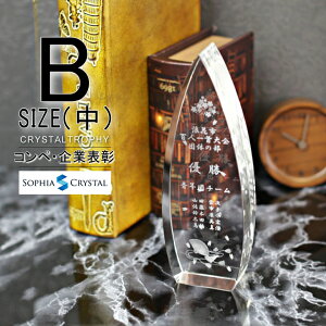 クリスタル トロフィー CR-24B(中) 名入れ 記念品 表彰状 退職記念 周年記念 創立記念 ゴルフコンペ ホールインワン スポーツ大会 イベント 優勝 トロフィ プレゼント ギフト おしゃれ
