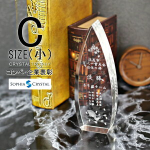 クリスタル トロフィー CR-24C(小) 名入れ 記念品 表彰状 退職記念 周年記念 創立記念 ゴルフコンペ ホールインワン スポーツ大会 イベント 優勝 トロフィ プレゼント ギフト おしゃれ
