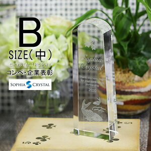 クリスタル トロフィー CR-26B(中) 名入れ 記念品 表彰状 退職記念 周年記念 創立記念 ゴルフコンペ ホールインワン スポーツ大会 イベント 優勝 トロフィ プレゼント ギフト おしゃれ