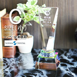 クリスタル トロフィー CR-28C(小) 名入れ 記念品 表彰状 退職記念 周年記念 創立記念 ゴルフコンペ ホールインワン スポーツ大会 イベント 優勝 トロフィ プレゼント ギフト おしゃれ