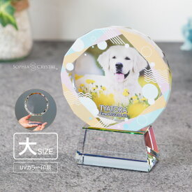 ペットメモリアル KP-4A-gift(大) 写真 カラー ペット クリスタル ガラス かわいい キラキラ 犬 猫 うさぎ インコ