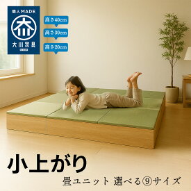 ［エントリーでポイント5倍！］ 小上がり収納 こあがり 畳 収納 日本製 畳 ユニット 完成品 清風 収納付き 【 小上がり 高床式ユニット畳 収納 小上がり 畳ボックス収納 ロータイプ たたみ 置き畳 フローリング 国産 収納 和風 リビング収納 小上がりシングル 布団収納