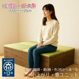 ［エントリーでポイント5倍］ 小上がり 畳収納 幅120cm 奥行120cm 高さ30cm 畳 ユニット 完成品 日本製 清風 収納付き 【 小上がり 上がりやすい 畳 い草 収納 乗りやすい リビング ロータイプ 畳み たたみ マット 畳ユニット 畳 フローリング 国産 収納 毛布収納 木製 国産