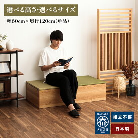 清風 | 幅60cm 奥行120cm 小上がり ベンチ収納 ベンチ 収納付き 畳ユニット 【 小上がり 高床式収納 こあがり 収納 日本製 高床式ユニット畳 デザイン畳 リビング 畳ボックス収納 ロータイプ たたみ 置き畳 高級 組み立て不要 小上がり和室