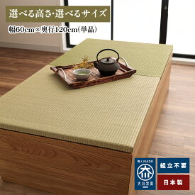 清風 | 幅60cm 奥行120cm 畳ユニット 小上がり 完成品 日本製 収納付き 【 畳 和室 和風 高床式ユニット畳 い草 茶カテキン 抗菌 収納 畳収納 ロータイプ 畳み たたみ マット 置き畳 畳 フローリング 布団収納