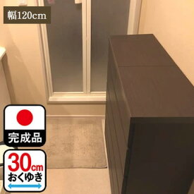 ［エントリーでポイント5倍］ 薄型チェスト | カウンター下収納 幅120cm 4段 奥行30cm 完成品 薄型 脱衣所 洗面台 【 廊下 脱衣所 収納 棚 タンス 箪笥 カウンター下収納 サニタリー収納 ランドリー収納 収納 ランドリーチェスト 引き出し スリム サニタリーチェスト 白