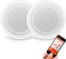 PYLE 2WAY 8インチ シーリングスピーカー PDICBT852RD 250ワット 埋め込み フルレンジ 壁・天井スピーカーセット ペアー Bluetooth対応 6カ月保証