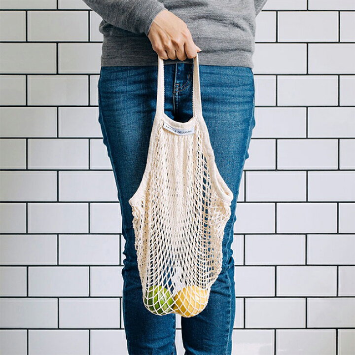 楽天市場】ディーンアンドデルーカ ネットバッグ (ブラック/ナチュラル  