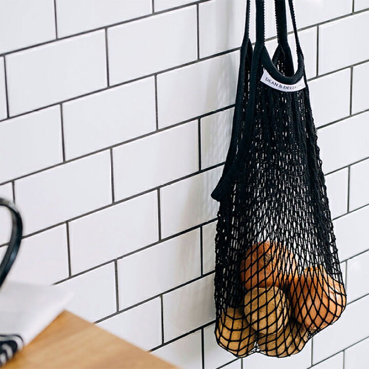 楽天市場】ディーンアンドデルーカ ネットバッグ (ブラック/ナチュラル  