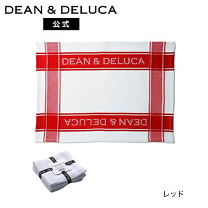 ディーンアンドデルーカ ハウスリネンセット (ブラック / レッド) 大判 ロゴ入り キッチンタオル DEAN&DELUCAふきん ループ付き ティータイム ピクニック アウトドア ランチョンマット 鍋敷きと