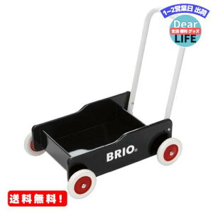 MR:BRIO ( ブリオ ) 手押し車 ブラック 対象年齢 9か月~ ( カタカタ ワゴントイ 木製 おもちゃ 知育玩具 歩行練習 ) 31351