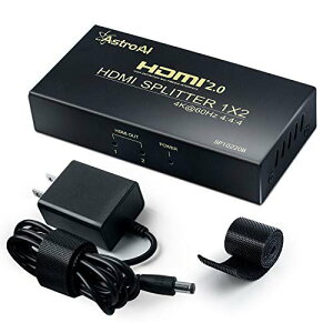MR:AstroAI HDMI 分配器 HDMI スプリッター 1入力2出力 Ver2.0 4K 60HZ HDCP2.2対応 同時出力 Nintendo Switch 動作確認済 結束バンド付き