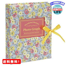 MR:SEKISEI アルバム ポケット ハーパーハウス フレームアルバム L200枚収容 L 151~200枚 花柄ブルー XP-3331
