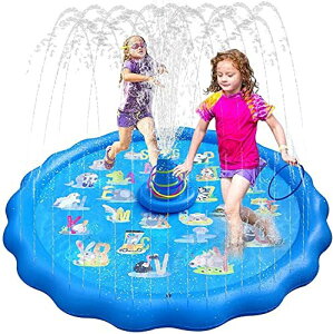 いるか 噴水マット 噴水プール ビーチマット ビニールプール 水遊び 噴水 おもちゃ 子供用 プレイマット 夏の日 芝生遊び 庭