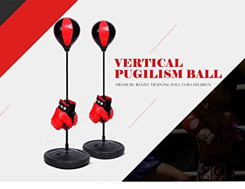 MR:パンチングバッグ付きボクシングボールセット、高さ調節可能なキッズパンチングボールバッグスピードボクシングスポーツセットグローブ付き格闘ゲーム