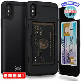 MR:TORU CX PRO iPhone Xs ケース カード 収納背面 3枚 カード入れ カバ— ミラー付き (アイフォンXs/アイフォンX 用) - ブラック