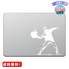 MR: カインドストア MacBook Air/Pro 11 / 13インチ マックブック ステッカー シール バンクシー モロトフ ガイ Banksy Molotov Guy 13インチ ホワイト M424-13-W