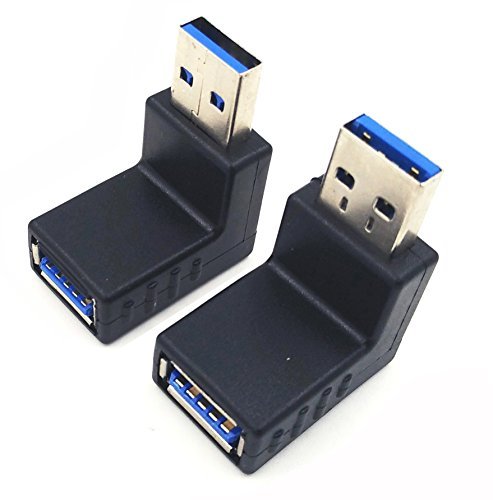 MR: 贈答品 Poyiccot USB 3.0アダプタ L型 変換アダプタ 返品交換不可 上向き 下向き L字 90度 Type A 方向変換 下向き：2種類1セット 直角 USB延長 L字アダプタ