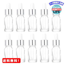 Frcolor スポイト瓶 透明 アロマ保存容器 10ml ガラス製 スポイトボトル アロマ瓶 精油 エッセンシャルオイル 詰め替え 小分け 10本セット