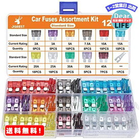 MR:JOREST 120個車 ヒューズ、車/トラック/オートバイ用(2A 3A 5A 7.5A 10A 15A 20A 25A 30A 35A 40A)、標準平型ヒューズ + 1個ヒューズクリップ