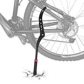 OIENNI 自転車 キックスタンド バイクサイドスタンド 長さ調節可能 アルミニウム合金製 二点固定 簡単取り付け 自転車用スタンド 24-28インチ~700C対応 ロードバイク/クロスバイク/マウンテンバイクに適用(延長サイズ)